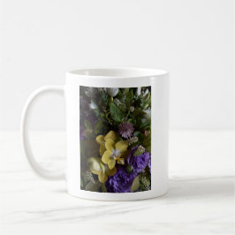 Elegant Purple and Yellow Floral Art Coffee Mug Kaffemugg