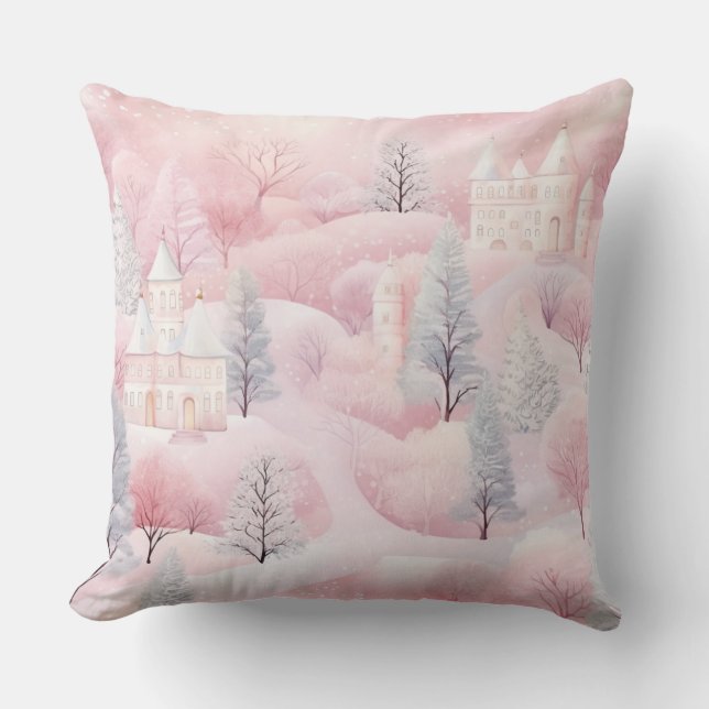 Elegant Purple Christmas Throw Pillow  Kudde (Framsida)