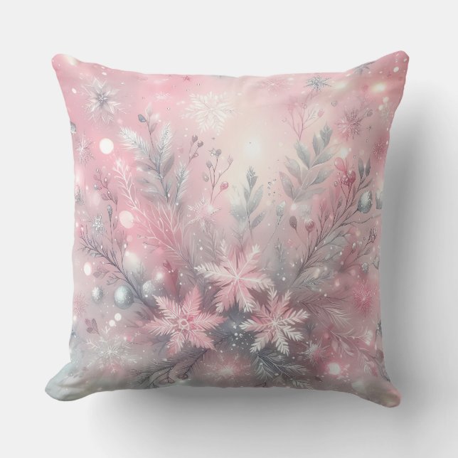 Elegant Purple Christmas Throw Pillow  Kudde (Framsida)