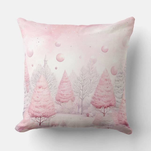 Elegant Purple Christmas Throw Pillow  Kudde (Framsida)
