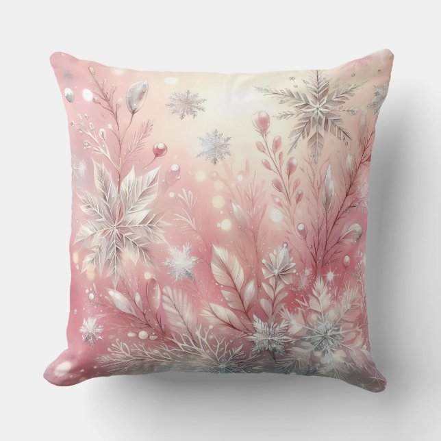 Elegant Purple Christmas Throw Pillow  Kudde (Framsida)