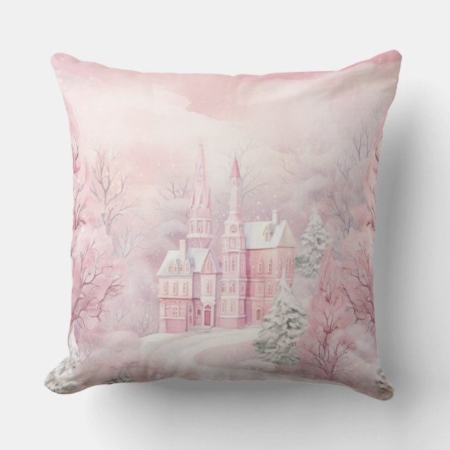 Elegant Purple Christmas Throw Pillow  Kudde (Framsida)