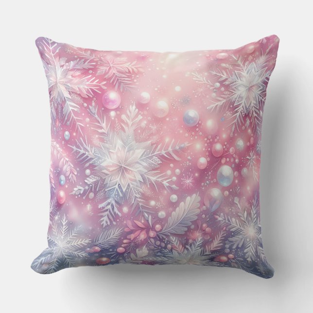 Elegant Purple Christmas Throw Pillow  Kudde (Framsida)