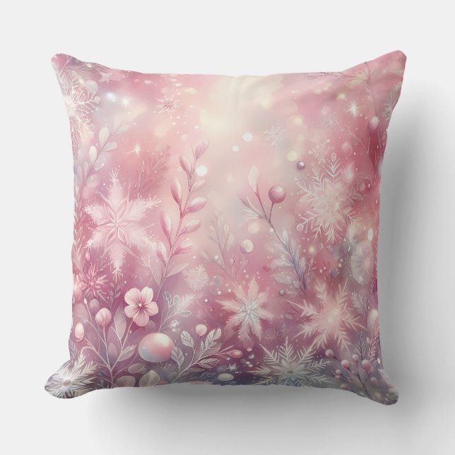 Elegant Purple Christmas Throw Pillow  Kudde (Framsida)