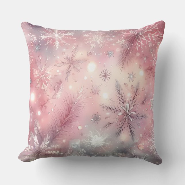 Elegant Purple Christmas Throw Pillow  Kudde (Framsida)