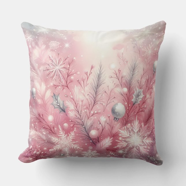Elegant Purple Christmas Throw Pillow  Kudde (Framsida)