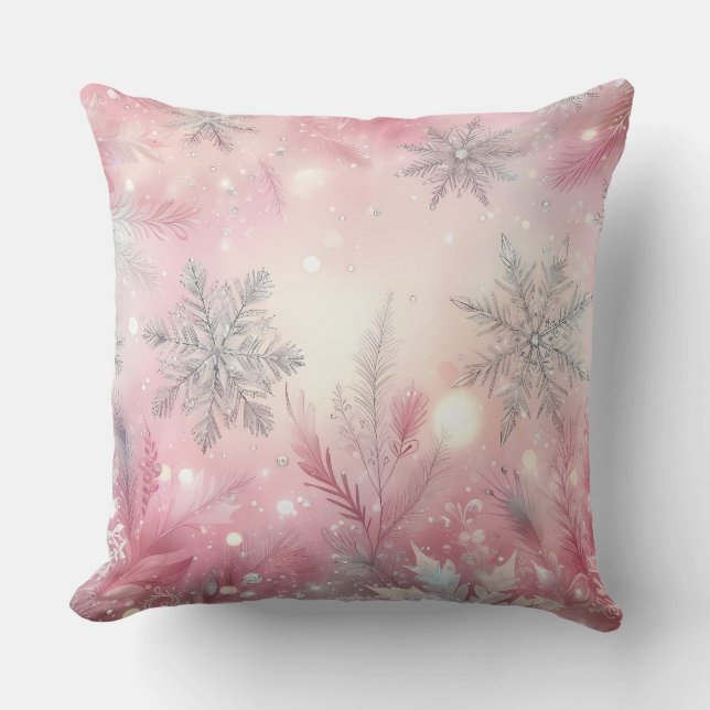 Elegant Purple Christmas Throw Pillow  Kudde (Framsida)