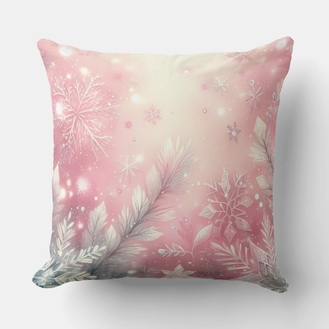 Elegant Purple Christmas Throw Pillow  Kudde (Framsida)