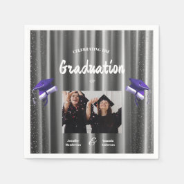 Elegant purple double graduation  2 photo  pappersservett