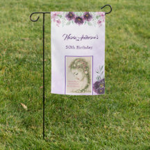 Elegant Purple Floral Birthday Invitation