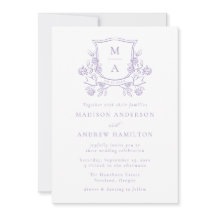 Elegant Purple Floral Crest All in One Wedding