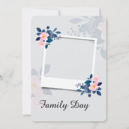 Elegant Purple Floral Family Day Greeting Card Inbjudningar