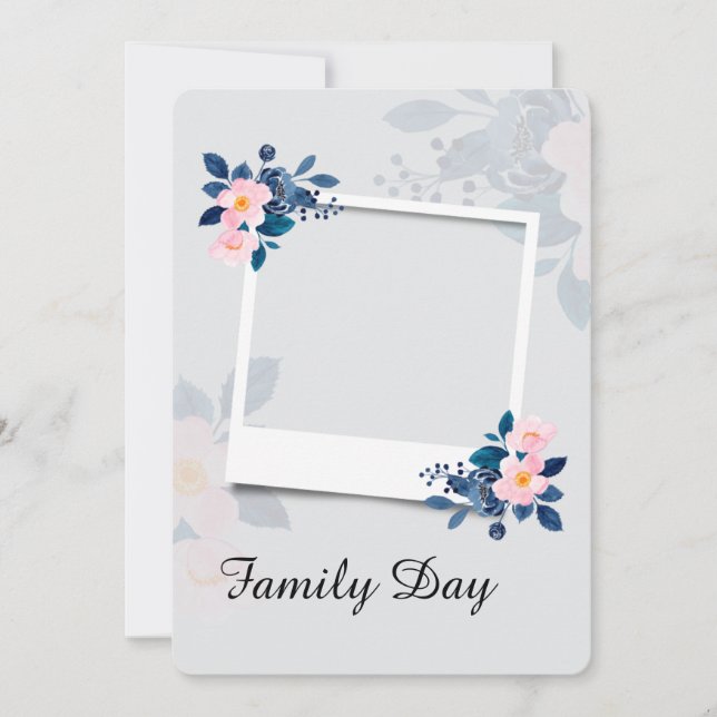 Elegant Purple Floral Family Day Greeting Card Inbjudningar (Framsida)