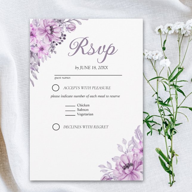 Elegant Purple Floral Wedding Suite OSA Kort (Skapare uppladdad)