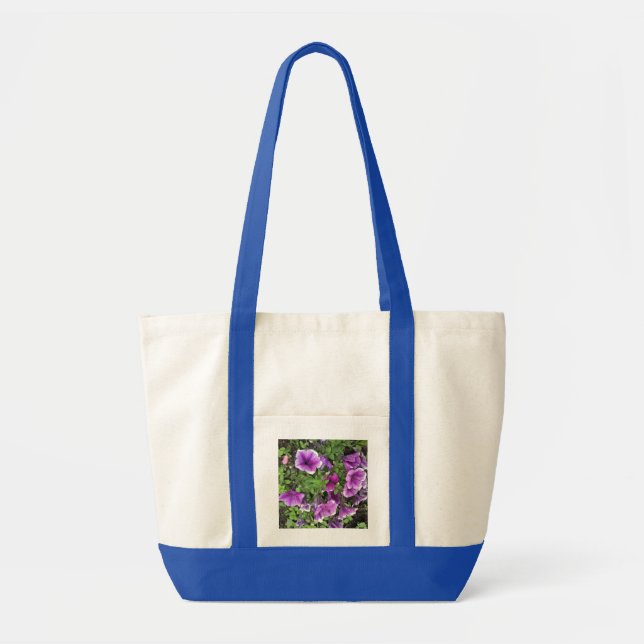 Elegant Purple Flower Tote Bag Tygkasse (Framsidan)