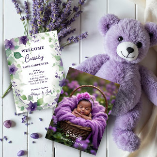  Elegant Purple Garland Flowers Photo Birth Baby Meddelande
