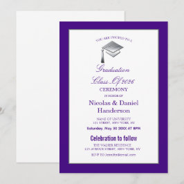 Elegant purple graduation ceremony invitation inbjudningar