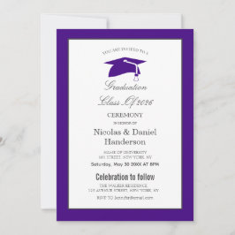 Elegant purple graduation ceremony invitation inbjudningar