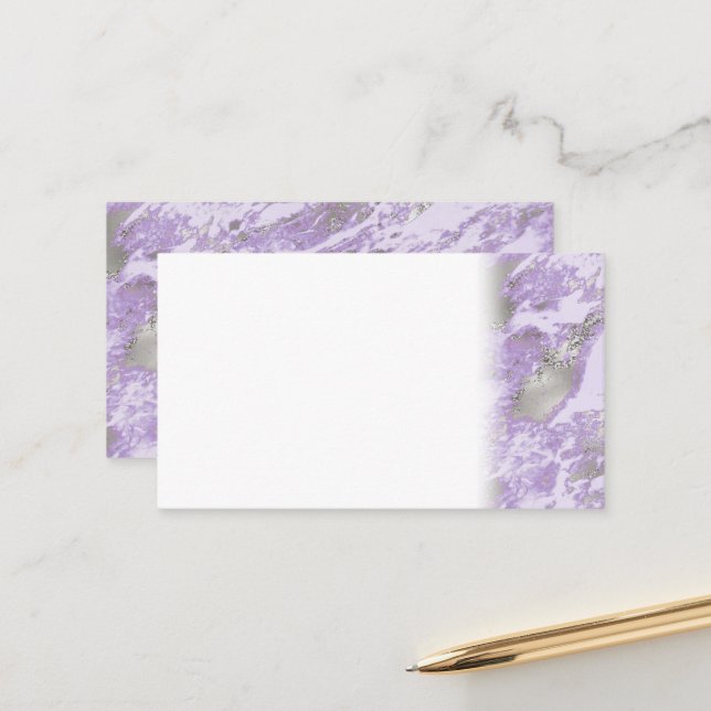 Elegant Purple Grey Abstract Chic Pattern Tidsbeställning Kort (Fram/Back In Situ)