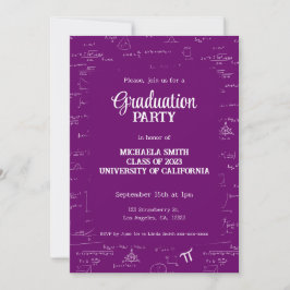 Elegant Purple Hand-Lettering Math Graduation Inbjudningar