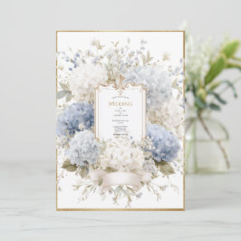 Elegant Purple Hydrangeas Vintage Wedding Inbjudningar