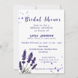 Elegant Purple Lavender Floral Bridal Shower Inbjudningar