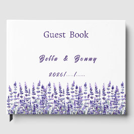 Elegant Purple Lavender Floral Wedding  Gästböcker