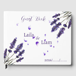 Elegant Purple Lavender Floral Wedding  Gästböcker