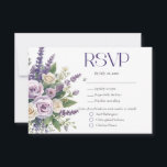 Elegant Purple Lavender Roses Wedding Meal Choice OSA Kort<br><div class="desc">Watercolor floral design with white and purple roses with lavender and other flowers and greenery.</div>
