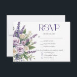 Elegant Purple Lavender Roses Wedding Meal Choice OSA Kort<br><div class="desc">Watercolor floral design with white and purple roses with lavender and other flowers and greenery.</div>
