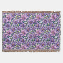 Elegant Purple Lily Floral Oil Painting