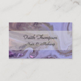 Elegant Purple Marble Hair Stylist Visitkort