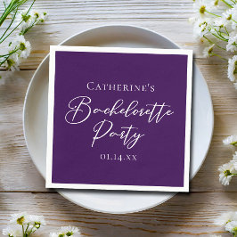 Elegant Purple Minimalist Bachelorette Party Pappersservett