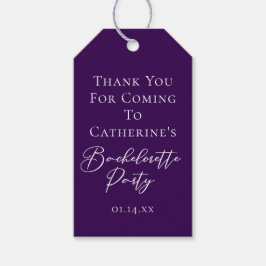 Elegant Purple Minimalist Bachelorette Party Presentetikett