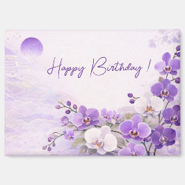 Elegant Purple Orchid Birthday Magnet