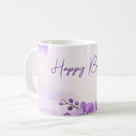 Elegant Purple Orchid Birthday Mug Kaffemugg