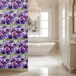 Elegant Purple Pansy Shower Curtain