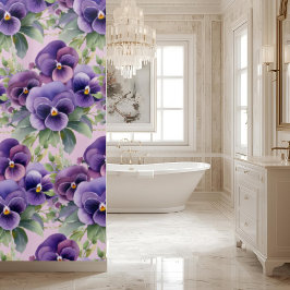 Elegant Purple Pansy Shower Curtain