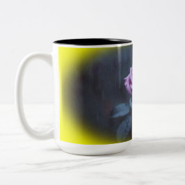 Elegant Purple Rose in the Rain Mug Två-Tonad Mugg