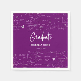 Elegant Purple Script Math Graduate Pappersservett