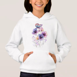 Elegant Purple Spring Floral & Butterfly   T Shirt
