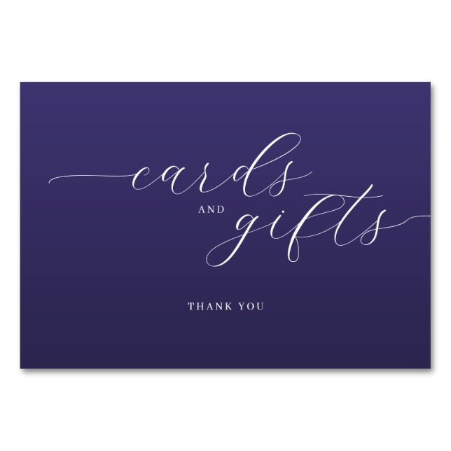 Elegant Purple Typographic Thank You Card Bordsnummer (Framsidan)
