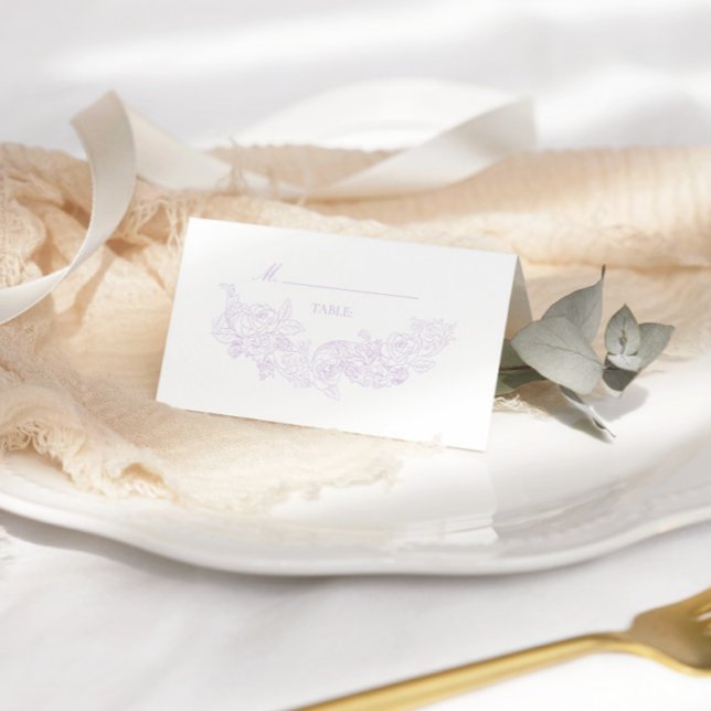 Elegant Purple Victorian Wedding Placeringskort (Skapare uppladdad)