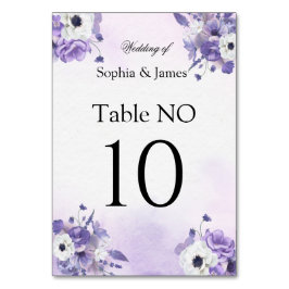 Elegant Purple Watercolor wedding Bordsnummer