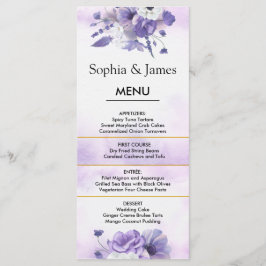Elegant Purple Watercolor wedding Meny