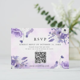Elegant Purple Watercolor wedding OSA Kort