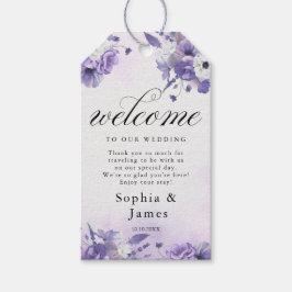 Elegant Purple Watercolor wedding Presentetikett