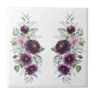 Elegant purple watercolor wisteria blue floral kakelplatta