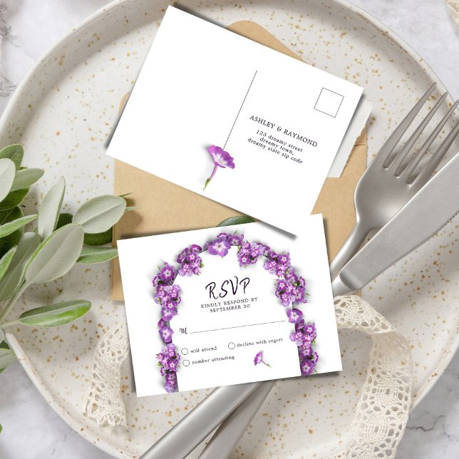 Elegant PurpleLilacWhite Arch-Blommigtar Ingen men Helg Vykort (Skapare uppladdad)