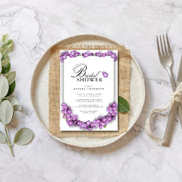 Elegant Purplemoon Lilac Arch Blommigt Möhippa Inbjudningar